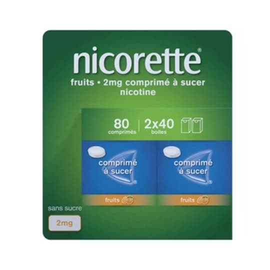 NICORETTE 2MG CPR SUCER FRUIT 80 — Pharmacie Aoun la glacière by Nexum