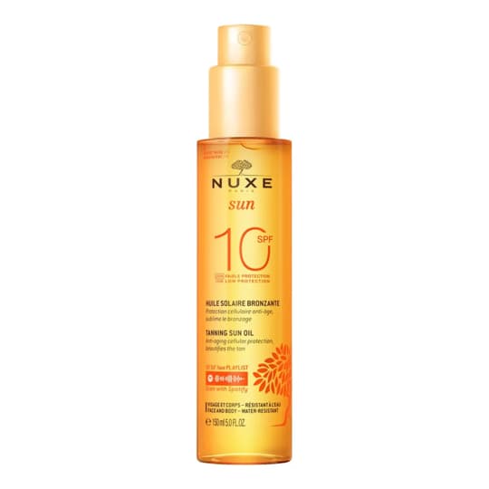 Nuxe huile bronzante visage et corps faible protection spf 10 - 150ml — Pharmacie Pharmavance Le Chesnay