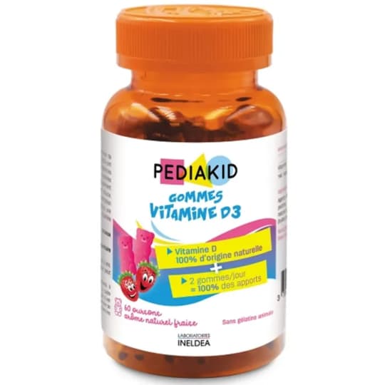 PEDIAKID GOM VIT D3 FRAISE 60 — Pharmacie Jeanne Hachette