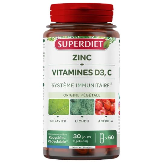 SUPERDIET ZINC VITD3 VITC GEL60 — Pharmacie Du Chatelet - Orleans
