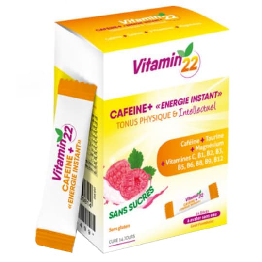 VITAMIN'22 CAFEINE+ FRAMB STICK 14 — PHARMACIE DES CLINIQUES