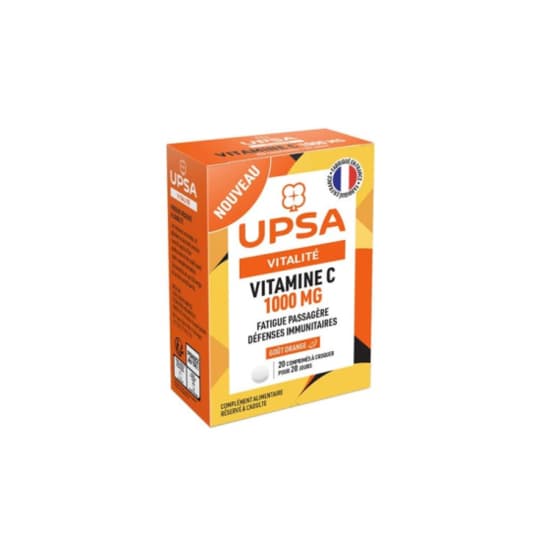 VITAMINE C 1000MG UPSA CPR CROQ 20 — Pharmacie Jasmin