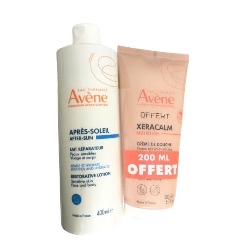 Eau Thermale Avene Solaire Reparateur Apres Soleil Gel Lacte 400ml + Xeracalm Creme Douche 200ml