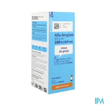 Alfa Amylase Bgr Conseil 200u Ceip/ml Sirop 200ml + Mesure — Pharmacie Pharmavance Pierre Fontaine