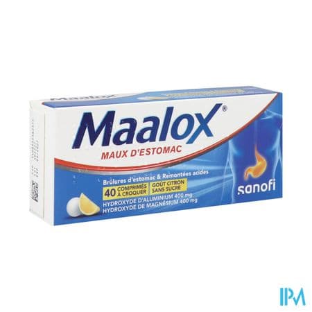 MAALOX MAUX D'ESTOMAC CPR S/S 40 — Pharmacie Sautel