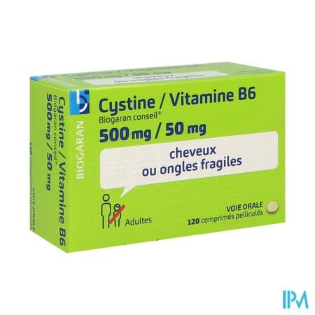 Cystine Vit B6 Biogaran Conseil 500mg Comprime 120