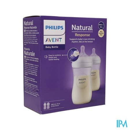 BIB AVENT NAT RESPONSE 260MLX2