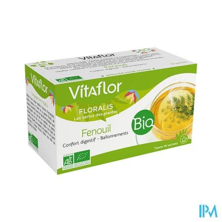 Vitaflor Floralis Tisane Bio Fenouil Infusette 18 — Pharmacie Principale des Grésillons