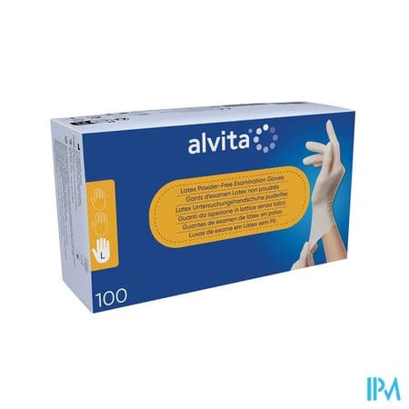 Alvita Gant Latex Non Poudre Non Sterile Large 100