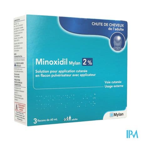Minoxidil Mylan 2% Solution Pour Application Cutanee 60ml X3 — Pharmacie Malartic