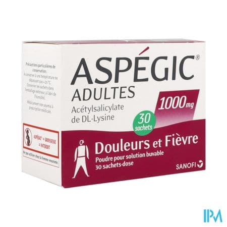 ASPEGIC 1 000MG ADULTE SACHET 30