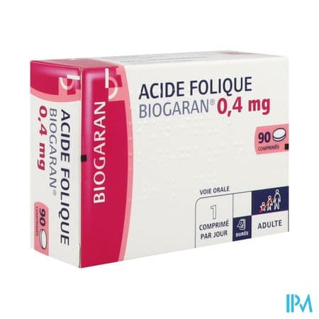 ACIDE FOLIQUE 0,4MG BGR CPR 90 — Pharmacie Principale de Malakoff