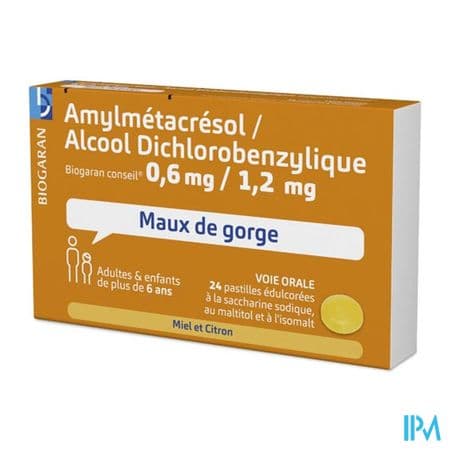 Amylmetacresol Alcool Dichlorobenzylique Biogaran Conseil Miel Citron Pastille 24