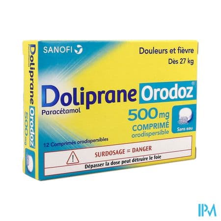 DOLIPRANEORODOZ 500MG CPR OROD 12 — Pharmacie Pré Saint Gervais