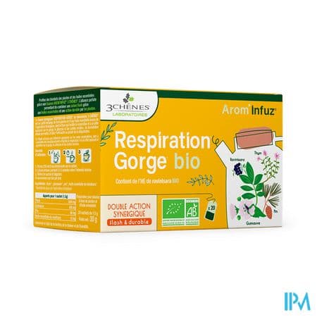 3chenes Arom'infuz Tisane Bio Respiration Gorge Sachet 20