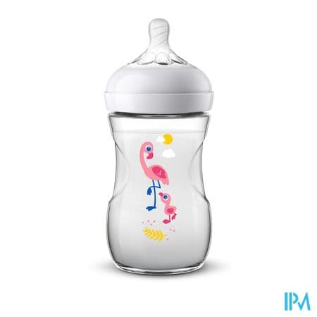 BIB AVENT NATURAL PP 260ML FLAMANT — Pharmacie Juin