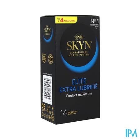 Skyn Elite Extra Lubrifie Preservatif 10 + 4 Gratuit