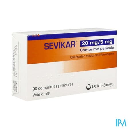 Sevikar 20mg/5mg Comprime 90 — Pharmacie Pharmagreen Boucicaut