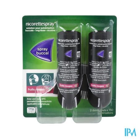 Nicorettespray Fruits Rouges 1mg/dose Solution Pour Pulverisation Buccale 13ml2 X2