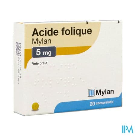 ACIDE FOLIQUE 5MG VIATRIS CPR 20 — Pharmacie Lafayette Rueil