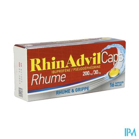 RHINADVILCAPS RHUME IBU/PSE CAP 16 — Pharmacie du Centre Gennevilliers