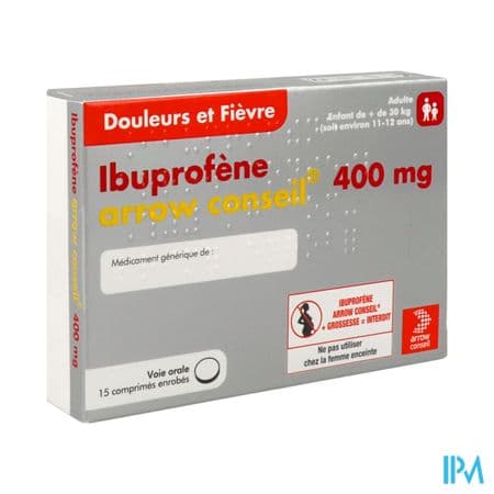 Ibuprofene Arrow Conseil 400mg Comprime Enrobe 15 — Pharmacie Pharmavance Escudier