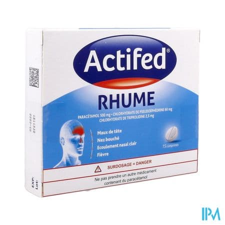 Actifed Rhume Comprime 15 — Pharmacie Pharmavance Paris 10