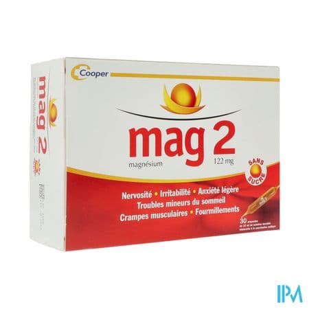 Mag 2 Sans Sucre 122mg Solution Buvable Ampoule 10ml 30