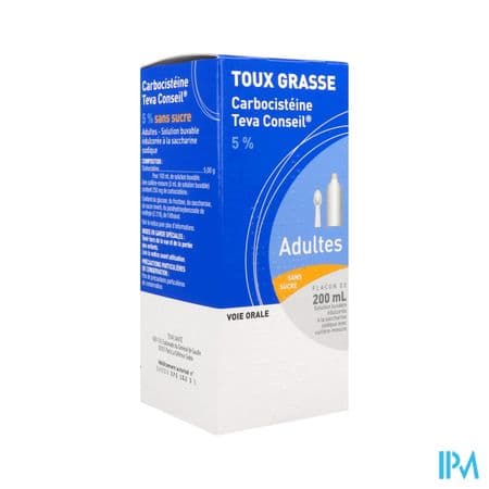 CARBOCISTEINE 5% TV C SOL S/S200ML — Pharmacie porte de la villette