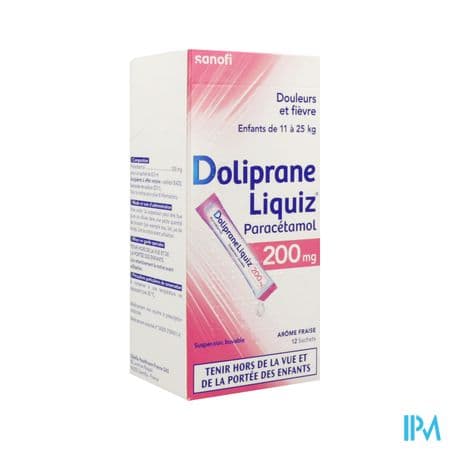 DOLIPRANELIQUIZ 200MG SACHET S/S12