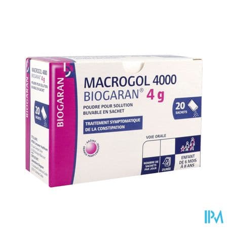 MACROGOL 4 000 4G BGR SACHET 20 — Pharmacie La Bonne Mère