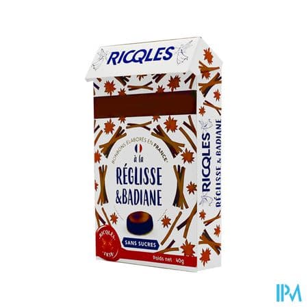 RICQLES REGLISSE BADIANE S/SUC 40G