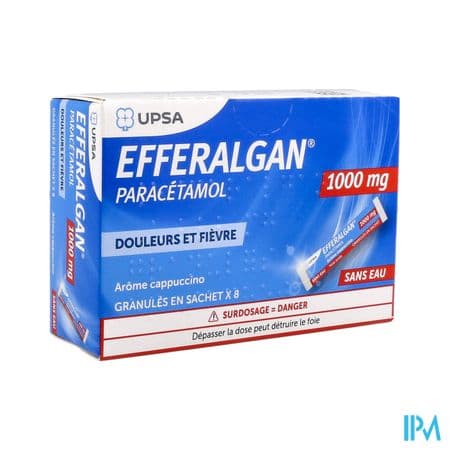 Efferalgan 1g Cappuccino Granules Sachet 8 — Pharmacie Carnot
