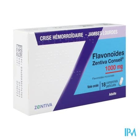FLAVONOIDES 1 000MG ZENTIVA CPR 18