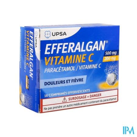 Efferalgan Vitamine C 500mg/200mg Comprime Effervesc 16