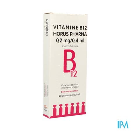 VIT B12 0,2MG/0,4ML HORUS COL UN20 — Pharmacie Pharmavance Escudier