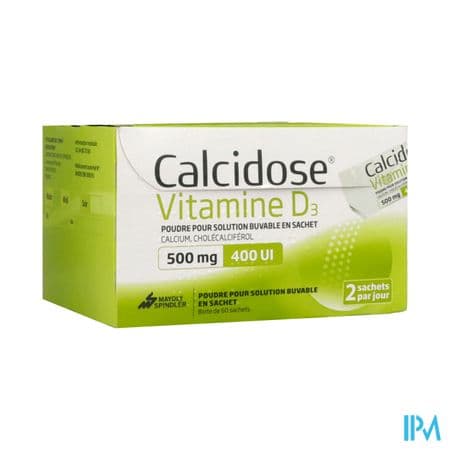 CALCIDOSE VIT D 500MG/400UI SAC 60 — Pharmacie du Soleil Elsie Santé