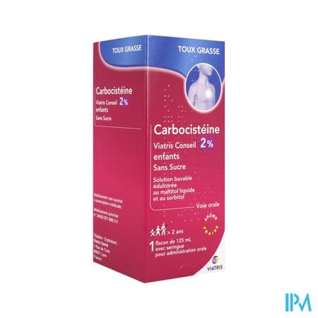 Carbocisteine Viatris 2% Sans Sucre Enfant 125ml