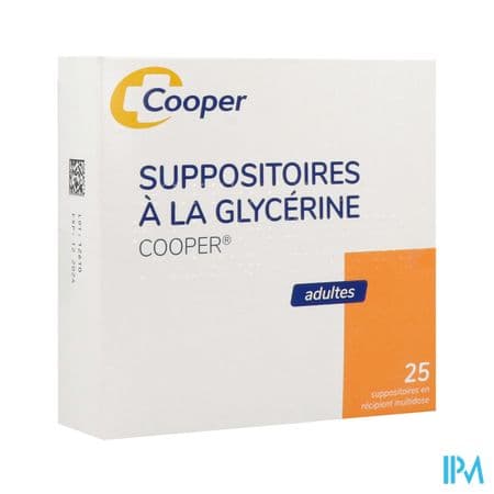 Cooper Suppositoire Glycerine Adulte Vrac 25