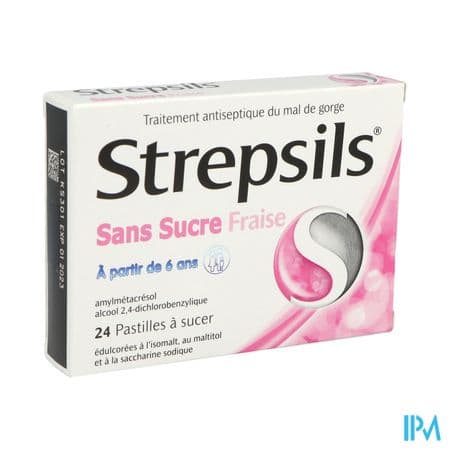 STREPSILS FRAISE S/S PAST 24 — Pharmacie Chartreuse