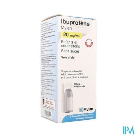 IBUPROFENE 20MG/ML VTS S/S 200ML — Aprium Pharmacie des Colonnes - M'Sika