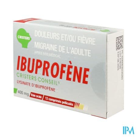 IBUPROFENE 400MG CRIST CONS CPR 12 — Pharmacie Guy Môquet