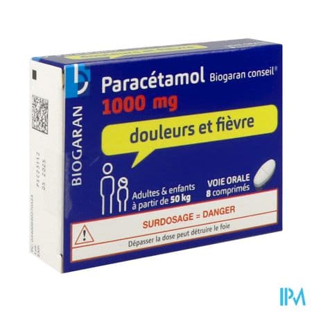 Paracetamol Biogaran Conseil 1000mg Comprime 8