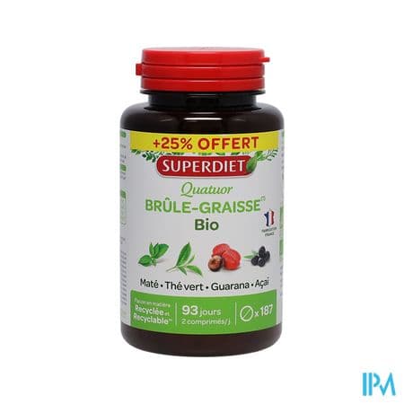 Superdiet Quatuor Bio Brule Graisse Comprime 150 + 37