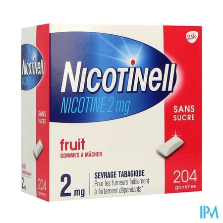 NICOTINELL 2MG GOMME FRUIT S/S204