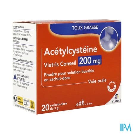 Acetylcysteine Viatris 200mg Poudre Pour Solution Buvable Sachet 20 — Pharmacie Roquette Arles by Nexum