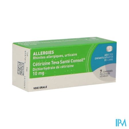 Cetirizine Teva Sante Conseil 10mg Comprime Secable 7