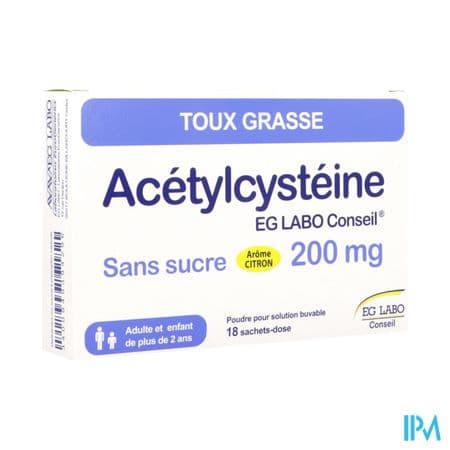 Acetylcysteine Eg Labo Conseil 200mg Sans Sucre Poudre 18