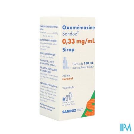 OXOMEMAZINE 0,33MG/ML SDZ SP 150ML — Pharmacie Pharmavance Paris 9 Rochechouart