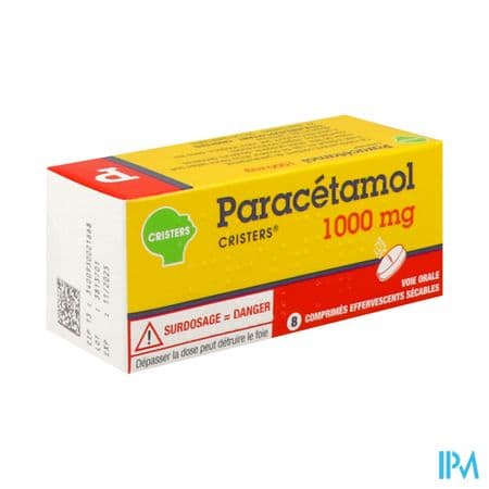 PARACETAMOL 1G CRISTERS CPR EFF 8 — Pharmacie Aoun la glacière by Nexum